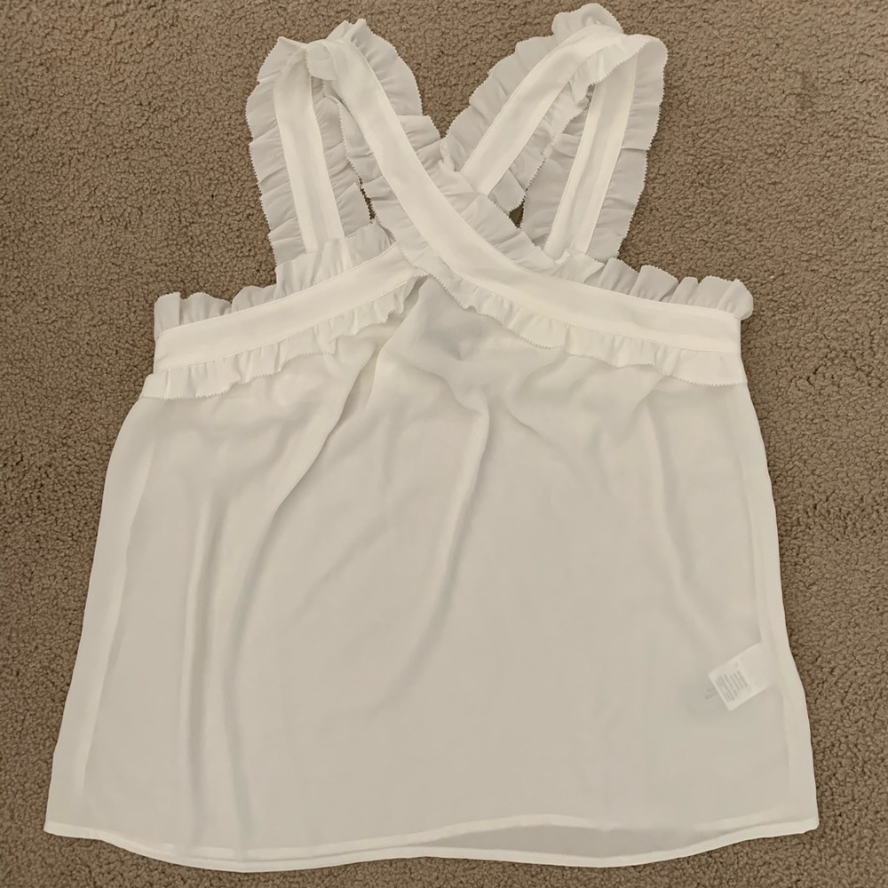 **SOLD** J. Crew White Ruffle Blouse sz. 4